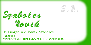 szabolcs movik business card